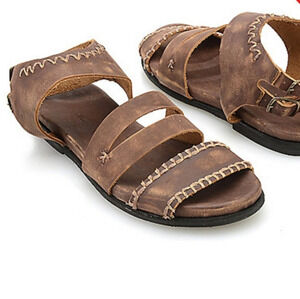 Musse & Cloud Milva Sandal, Brown‎ Distressed Leath